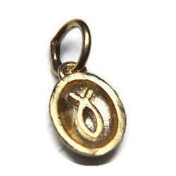 Ichthys Fish Charm Pendant 14k Yellow Gold!!